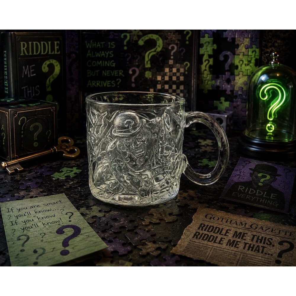Vintage McDonald’s Batman Forever Riddler Glass Mug DC Comics 1995 Collectible